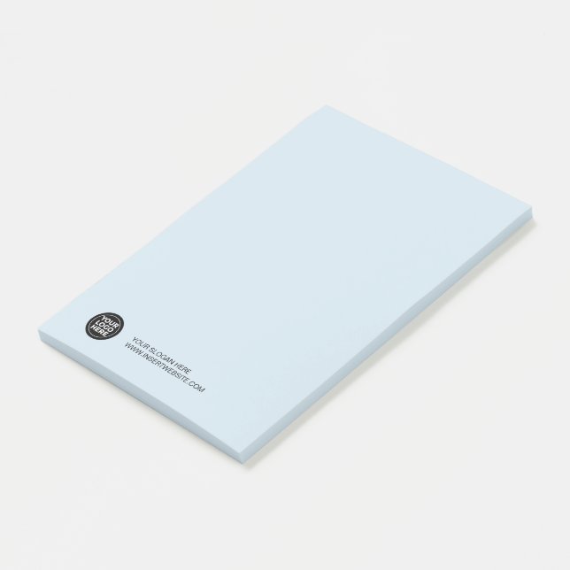 Custom Your Company Logo Blue Post-it Notes (Angled)