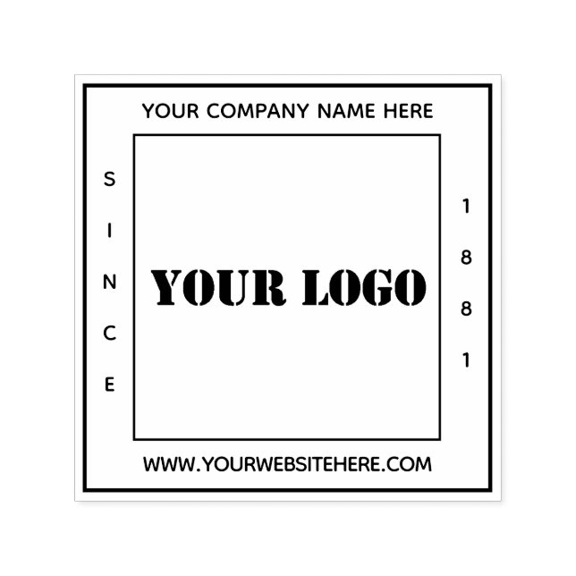 Custom Your Company Logo Info Self Inking Stamp (Design)