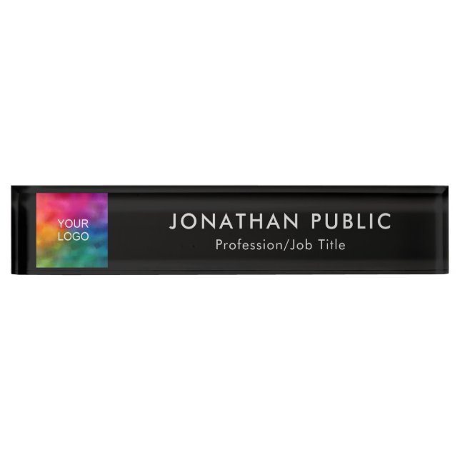 Custom Your Company Logo Or Image Here Template Nameplate (Front)