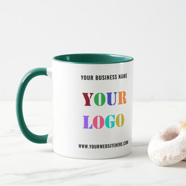Custom Your Company Logo Text Business Mug Gift (With Donut)
