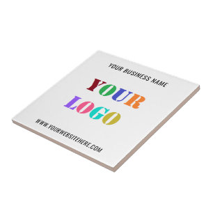 Custom Your Company Logo Text Ceramic Tile Gift