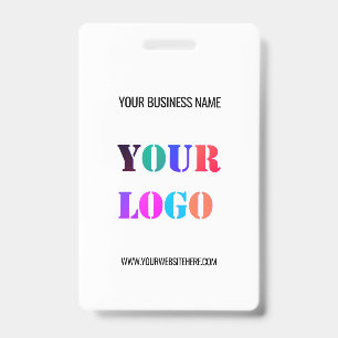 Custom Your Company Logo Text Name Business Badge ID Badge