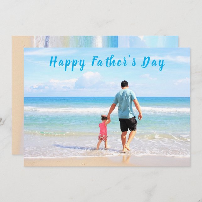 Custom Your Dad Photo Father's Day Card with Text (Front/Back)