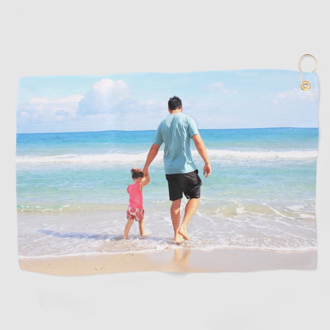 Custom Your Dad Photo Golf Towel Gift (Horizontal)