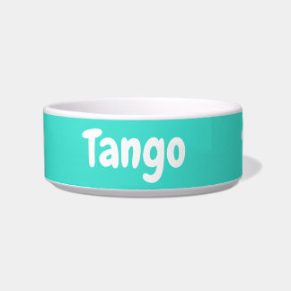 Custom your dog name Customised pet bowl turquoise