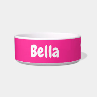 Custom your dog name Personalise pet bowl pink