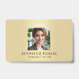 Custom Your Employee Photo Gold Colour Template ID Badge