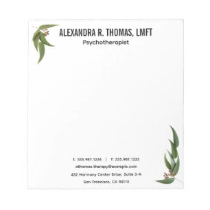 Custom Your  Eucalyptus Psychotherapist Notepad