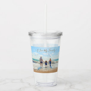 Custom Your Family Photo Acrylic Tumbler with Text