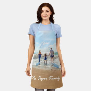 Custom Your Family Photo Apron Gift with Text