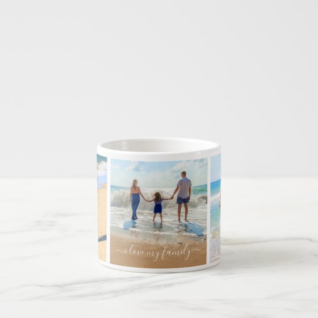 Custom Your Family Photo Collage Espresso Cup Gift (Front)
