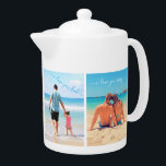 Custom Your Family Photo Collage Teapot with Text<br><div class="desc">vs with Custom Photo Collage Family Love Personalised Text - Mother / Father / Kids / Parents / Couple - Modern Custom Photos Unique Your Own Design - Special Family / Friends or Personal Teapot Gift - Add Your Photos and Text - Name / Favourite Background - Elements and Text...</div>