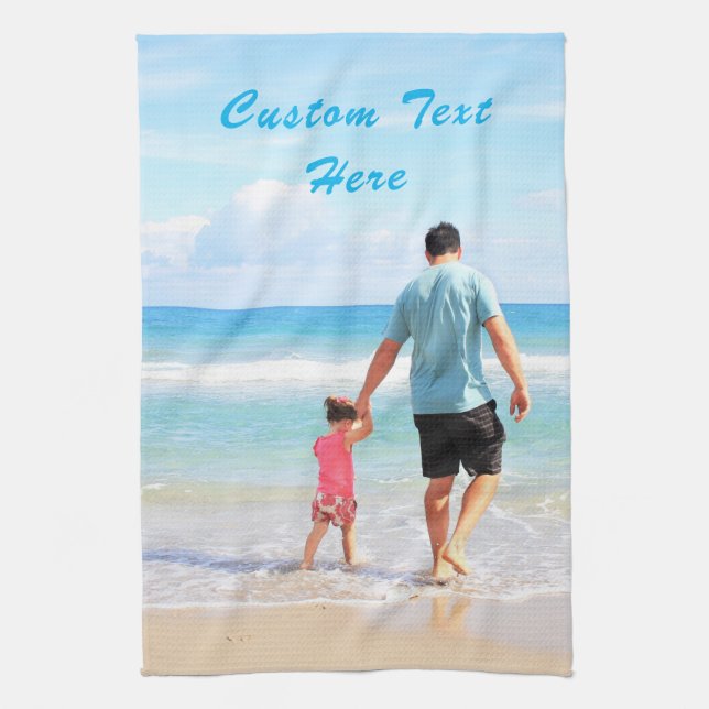 Custom Your Favourite Photo and Text Kitchen Towel (Vertical)