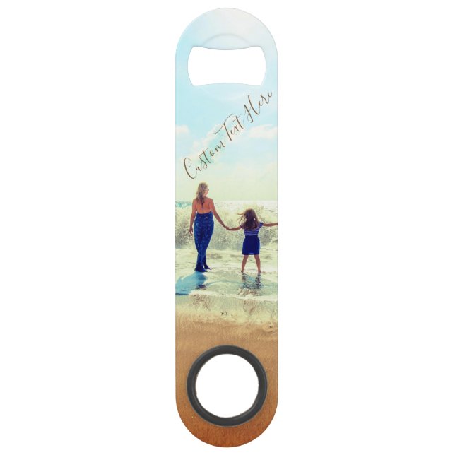 Custom Your Favourite Photo Bar Key with Text (Front)