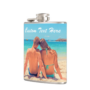 Custom Your Favourite Photo Flask Gift with Text