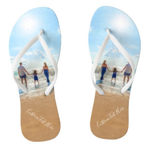 Custom Your Favourite Photo Flip Flops with Text