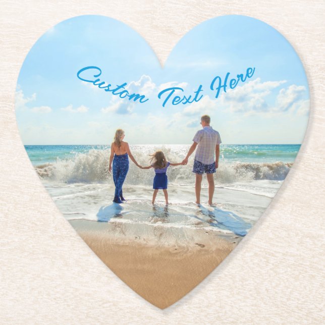 Custom Your Favourite Photo Paper Coaster with Tex (Front)