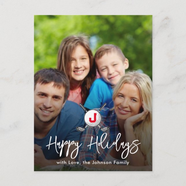 Custom Your Image Golf Holiday Design Postcard (Front)