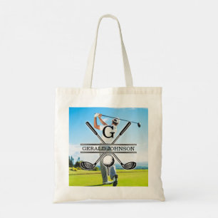 Custom Your Image Golf Monogram Design Tote Bag