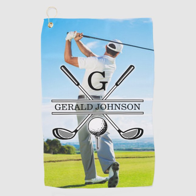 Custom Your Image Golf Monogram Design Towel (Front)