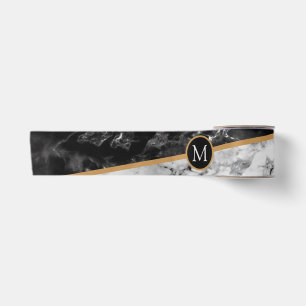 Custom Your Letter Ribbon Gift with Marble Design Satin Ribbon