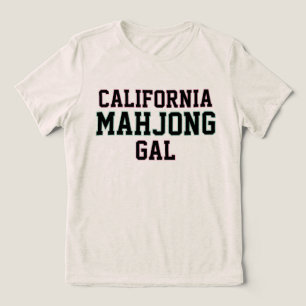 Custom Your Location Mahjong Gal Preppy Tri-Blend Shirt