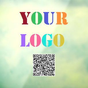 Custom Your Logo and QR Code Business Window Cling