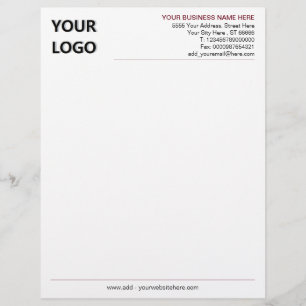 Custom Your Logo and Text Info Business Letterhead