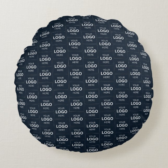 Custom Your Logo Here Name Template Round Cushion (Front)