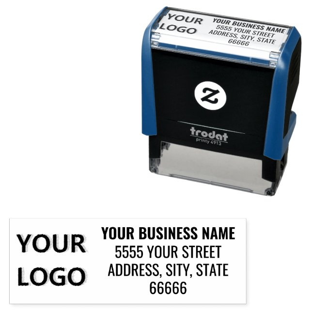 Custom Your Logo Name Address Self-inking Stamp (In Situ)