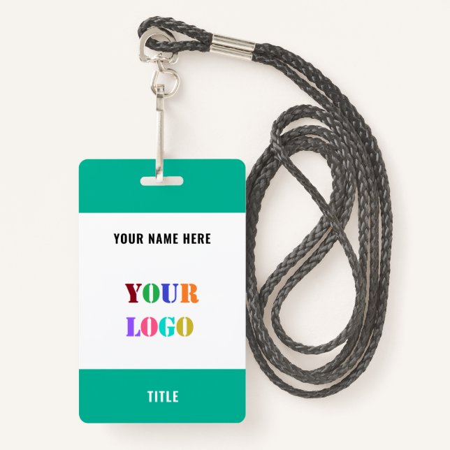 Custom Your Logo Name Personalised Business Badge ID Badge (Front with Lanyard)