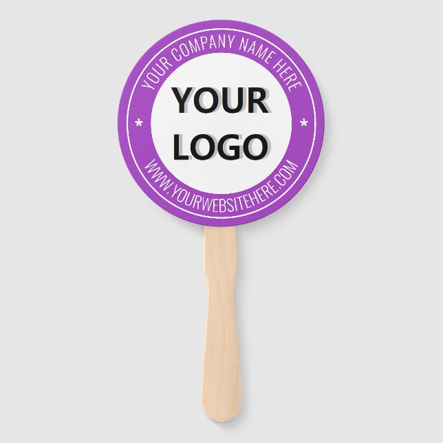 Custom Your Logo Name Text and Colours Hand Fan (Front)
