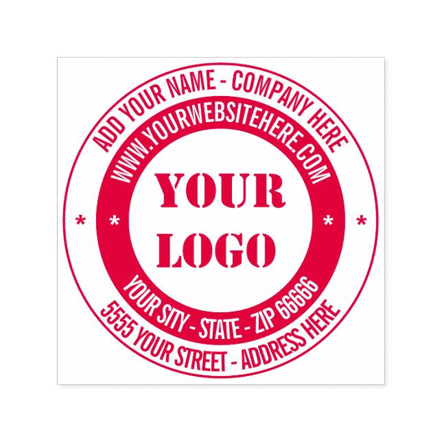 Custom Your Logo Name Website Address Colours Stam Self-inking Stamp (Design)