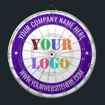 Custom Your Logo Name Website Company Dart Board<br><div class="desc">Custom Colours and Font - Dart Board with Simple Personalised Your Business Logo Name Website Stamp Design - Promotional Professional Customisable Dartboards Gift - Add Your Logo - Image / Name - Company / Website or Phone , E-mail / more - Resize and move or remove and add elements /...</div>