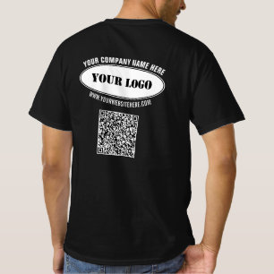 Custom Your Logo Text and QR Code Business T-Shirt