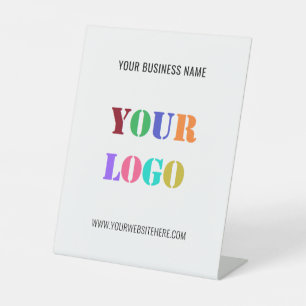 Custom Your Logo Text Business Pedestal Sign