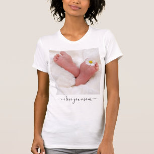 Custom Your Mum Photo T-Shirt Text I Love You Mum