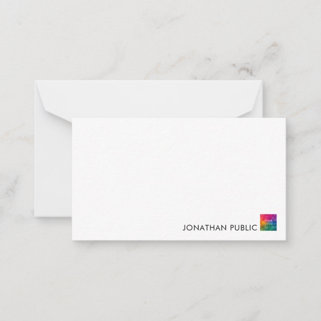 Custom Your Name Business Company Logo Minimal Card (Front)