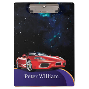 Custom Your Name Cars Elegant High School  Clipboard