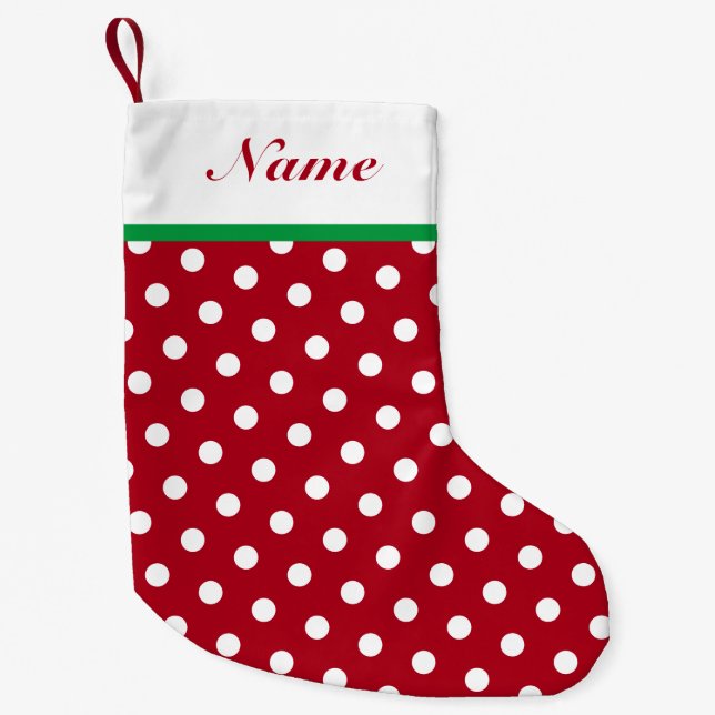Custom Your Name Christmas Stocking with Dots (Front)