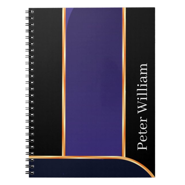 Custom Your Name Elegant Purple High School Notebook (Front)