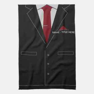 Custom Your Name Kitchen Towel with Business Suit
