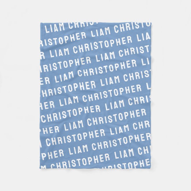 Custom Your Newborn Personalised Name Baby Shower Fleece Blanket (Front)