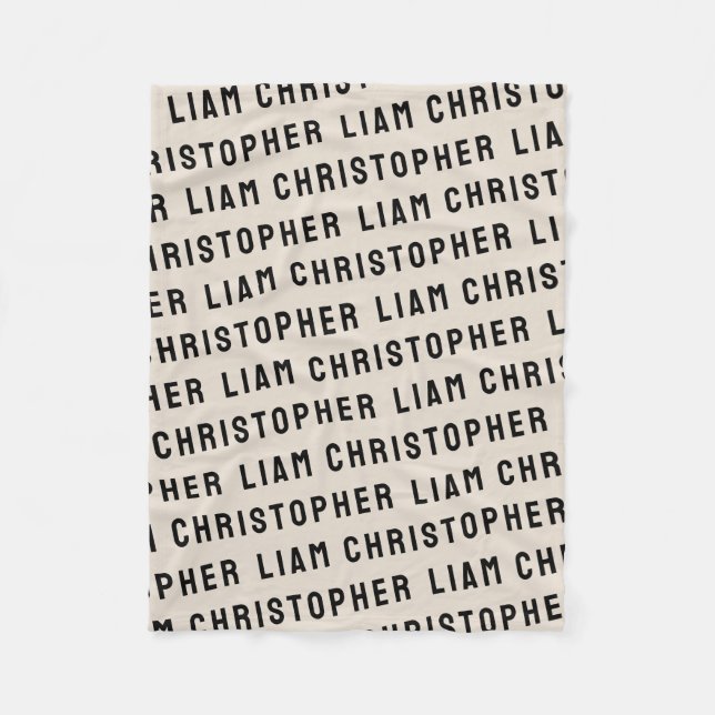 Custom Your Newborn Personalised Name Baby Shower Fleece Blanket (Front)