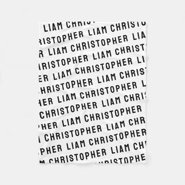 Custom Your Newborn Personalised Name Baby Shower  Fleece Blanket (Front)