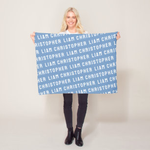 Custom Your Newborn Personalised Name Baby Shower Fleece Blanket