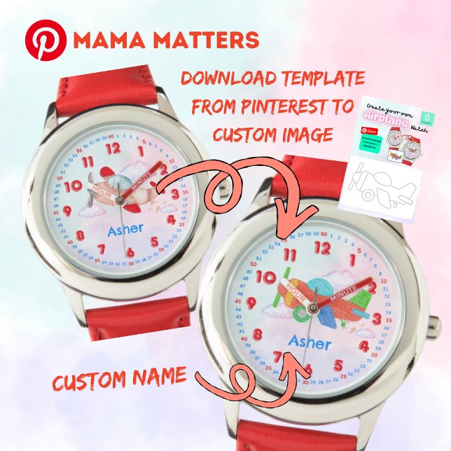 Custom Your Own Airplane Time Teaching Kids Watch (Creator Uploaded)