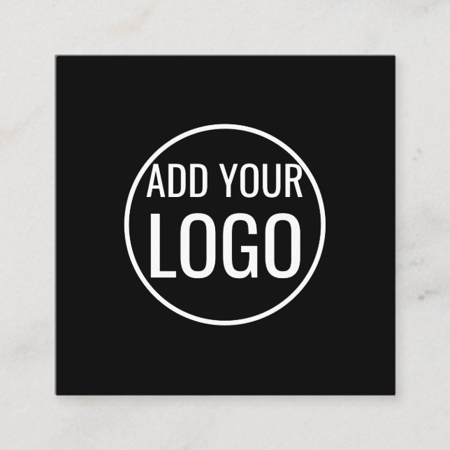 Custom your own logo circle professional black  bu square business card (Front)