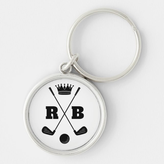 Custom Your Own Name & Brand Golf Balls Key Ring (Front)
