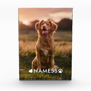 Custom Your Pet Dog Name Picture On Photo Block